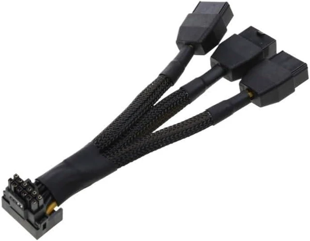 Main image of 3x8Pin to 16Pin PCIE 5.0 Adapter Line for CPU RTX4090 RTX4080 12VHPWR 90 Degree Angle to 3x8pin 4x8Pin Converter 15CM(Elbow 12 4 Turn 3 8)
