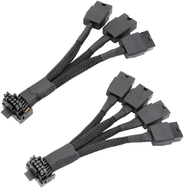 Alt view image 2 of 7 - 3x8Pin to 16Pin PCIE 5.0 Adapter Line for CPU RTX4090 RTX4080 12VHPWR 90 Degree Angle to 3x8pin 4x8Pin Converter 15CM(Elbow 12 4 Turn 3 8)