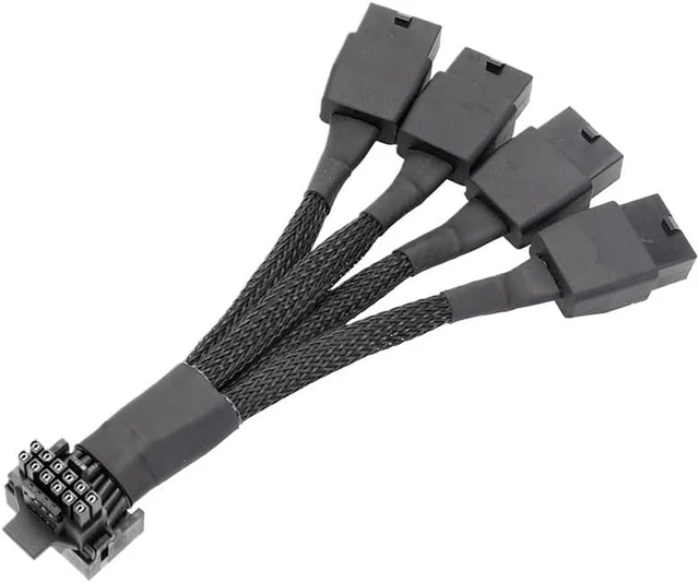 Alt view image 4 of 7 - 3x8Pin to 16Pin PCIE 5.0 Adapter Line for CPU RTX4090 RTX4080 12VHPWR 90 Degree Angle to 3x8pin 4x8Pin Converter 15CM(Elbow 12 4 Turn 3 8)