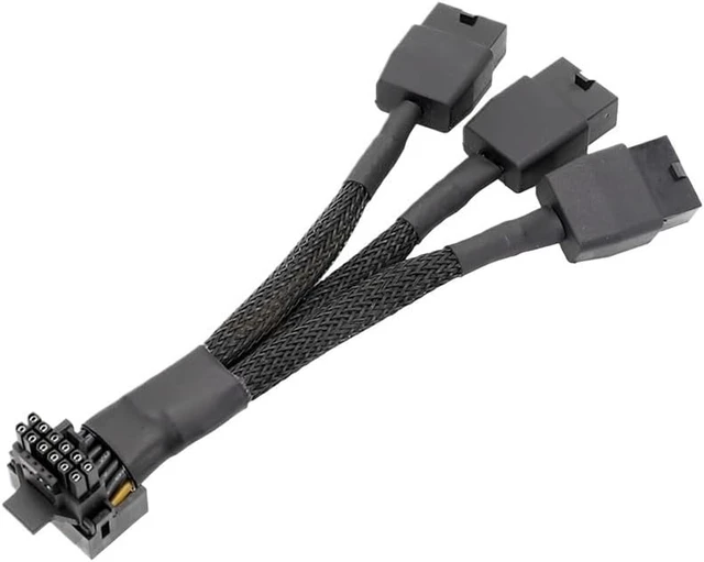 Alt view image 5 of 7 - 3x8Pin to 16Pin PCIE 5.0 Adapter Line for CPU RTX4090 RTX4080 12VHPWR 90 Degree Angle to 3x8pin 4x8Pin Converter 15CM(Elbow 12 4 Turn 3 8)