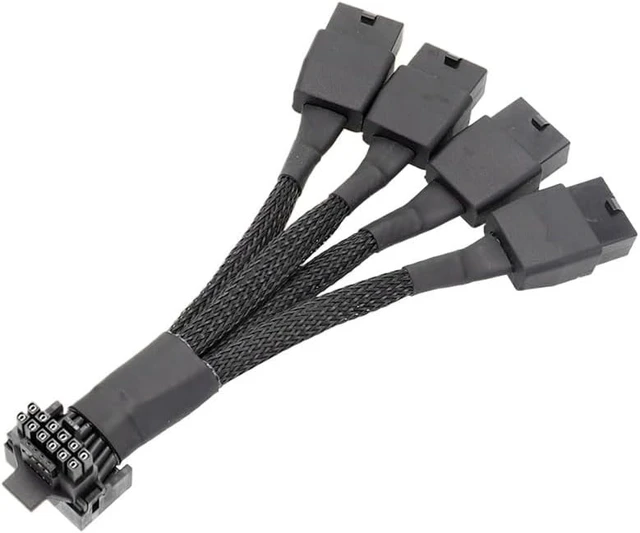 Alt view image 6 of 7 - 3x8Pin to 16Pin PCIE 5.0 Adapter Line for CPU RTX4090 RTX4080 12VHPWR 90 Degree Angle to 3x8pin 4x8Pin Converter 15CM(Elbow 12 4 Turn 3 8)