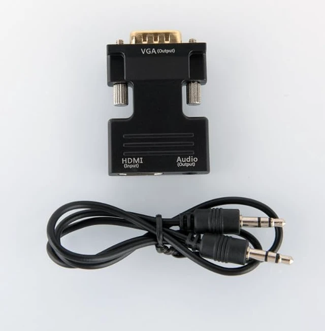 Alt view image 2 of 2 - HDMI to VGA adapter with audio HDMI to VGA portable converter Laptop To TV