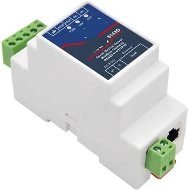 Alt view image 5 of 5 - DIN Rail Serial port RS485 to Ethernet RJ45 Converter device server