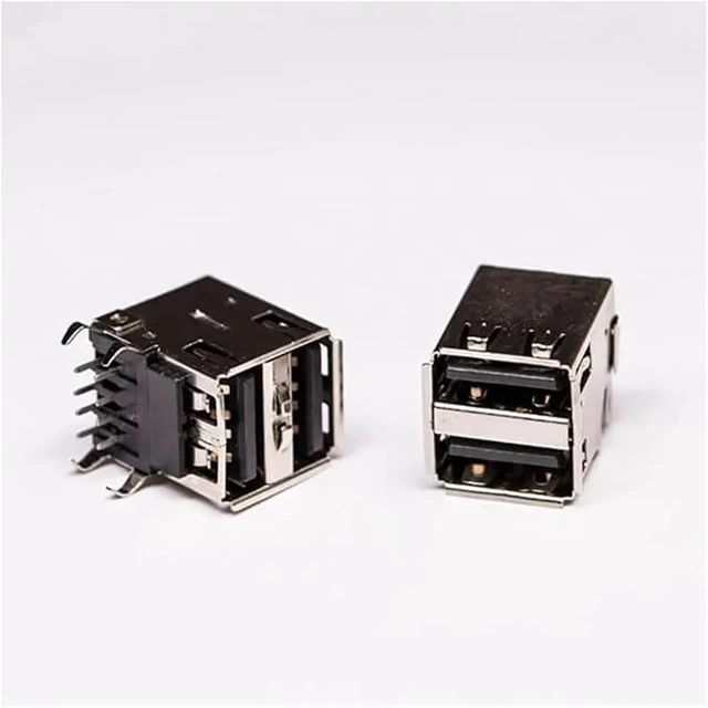 Alt view image 4 of 4 - USB 2.0 High Speed Type A Right Angled Female Two Port USB Connector