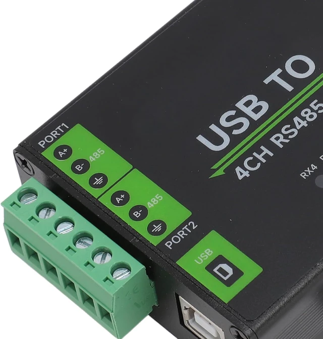 Alt view image 7 of 7 - USB to 4CH RS485 Converter Industrial Grade Isolated Adapter Aluminium Alloy Communication Module Hardware Auto Control Tool for 11 10 Linux OS X