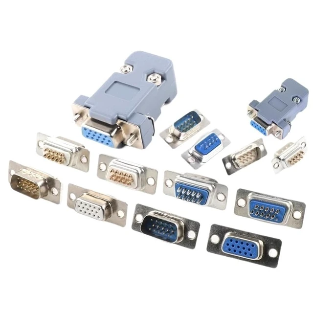 Alt view image 2 of 4 - 10PCS DB9 Adapter Connector Core RS232 Serial COM Plug Connectors Ho/*le/pin DB15 Female Male Port Socket D Sub DP9 Plastic Case(DB9 Female Silverly)