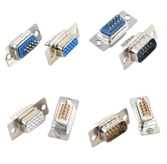 Alt view image 4 of 4 - 10PCS DB9 Adapter Connector Core RS232 Serial COM Plug Connectors Ho/*le/pin DB15 Female Male Port Socket D Sub DP9 Plastic Case(DB9 Female Silverly)