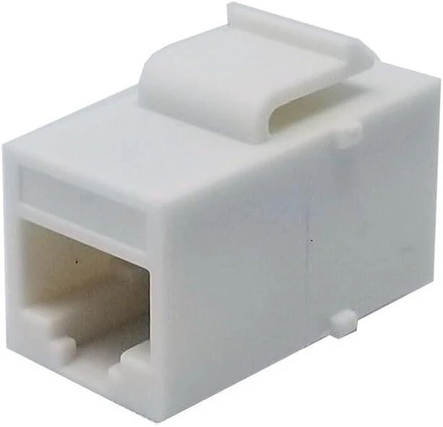 Alt view image 2 of 6 - 10 Pack Inline Coupler Keystone Jack RJ45 Female-to-Female Cat6 Cat5e White