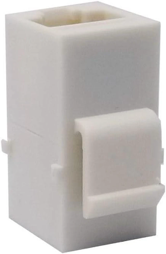 Alt view image 3 of 6 - 10 Pack Inline Coupler Keystone Jack RJ45 Female-to-Female Cat6 Cat5e White