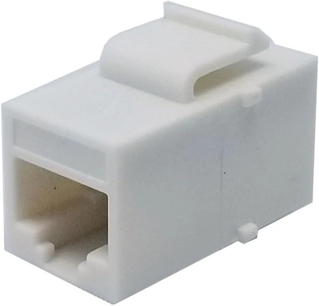 Alt view image 5 of 6 - 10 Pack Inline Coupler Keystone Jack RJ45 Female-to-Female Cat6 Cat5e White