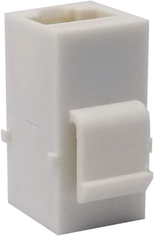 Alt view image 6 of 6 - 10 Pack Inline Coupler Keystone Jack RJ45 Female-to-Female Cat6 Cat5e White