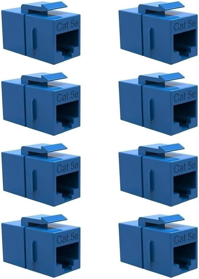 Main image of 8X Cat5E RJ45 Ethernet Network Coupler Snap-in Jack F/F Keystone Blue