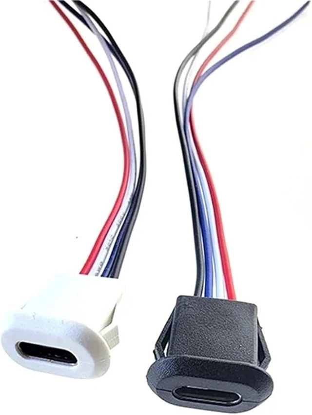 Alt view image 2 of 3 - 2Pin 4Pin USB Type C Connector Jack Female with Card Buckle 3A High Current Charging Jack Port USB-C Charger Plug Socket 2P 4P(2P-White-A,1pcs)