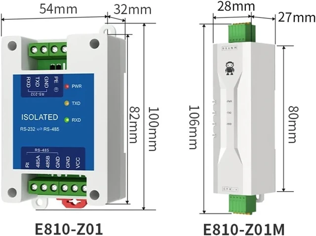 Alt view image 3 of 4 - RS232 to RS485 Converter E810-Z01 Industrial Grade DC 8-28V Power Signal Isolation Lightning ESD Protection RS485 HUB(E810-Z01)