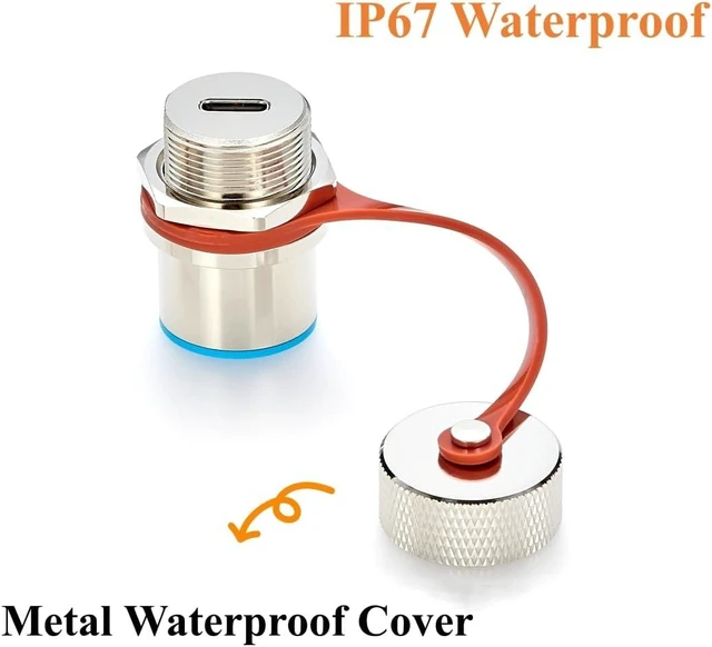 Alt view image 6 of 7 - IP67 Waterproof USB 3.1 C Female to Female Bulkhead Panel Mount Coupler