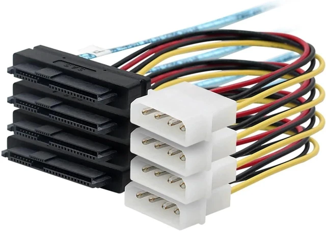Alt view image 2 of 6 - Internal HD SFF-8643 to (4) 29pin SFF-8482 Connectors