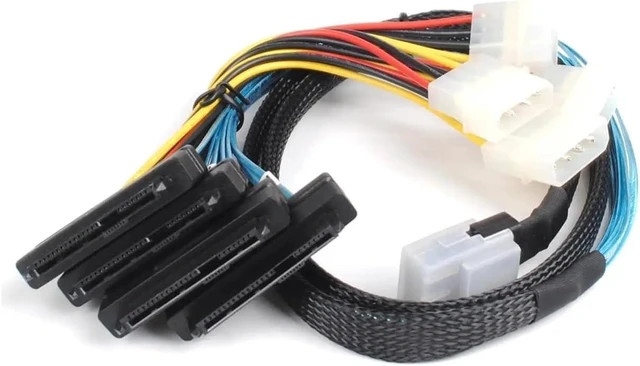 Alt view image 6 of 6 - Internal HD SFF-8643 to (4) 29pin SFF-8482 Connectors