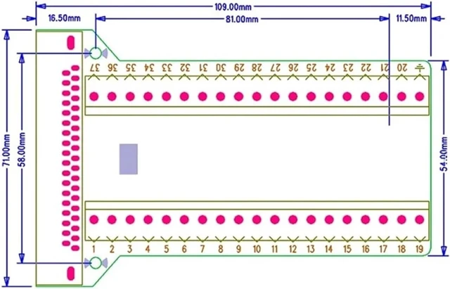 Alt view image 5 of 5 - 2Pcs DB37 Male Female Breakout Board Connector, RS232 D-SUB Serial 37 Pin Port Terminal Solderfree Adapter
