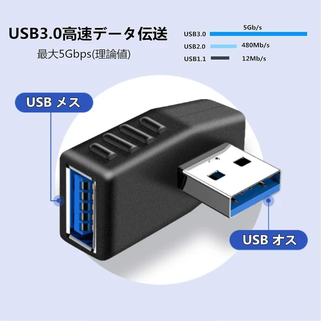 Alt view image 5 of 7 - USB Connector Right Angle Adapter Left Angled Right Angled USB 3.0 Adapter 90 Degree L Type A Male to Type A Female Direction Converter Extension Connector 4 Pack