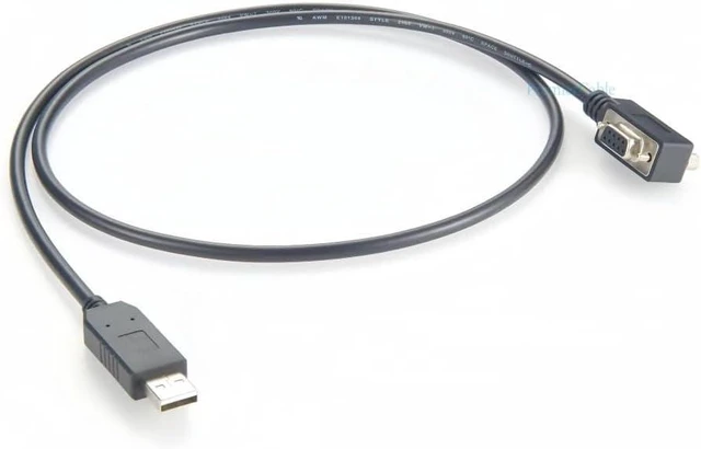 Main image of Right Angle Low Profile DB9 Female to USB 2.0 Serial Adapter Cable with FT232RNL Chip Ultra Thin USB to RS232