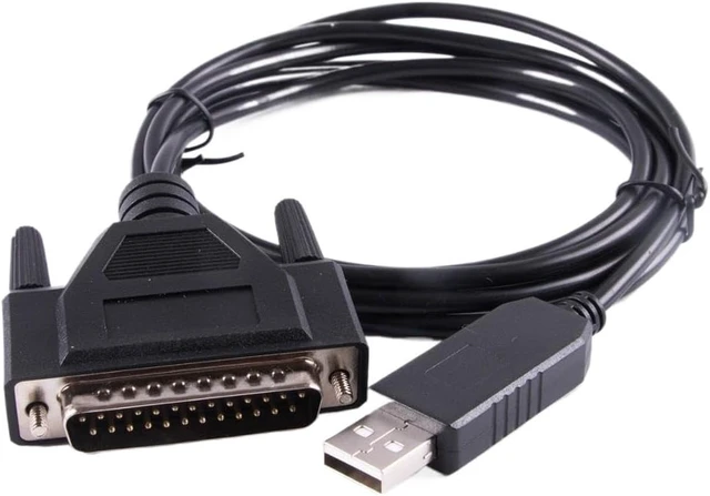 Alt view image 3 of 6 - USB to RS232 25 Pin DB25 Male Connector Serial Adapter Cable CNC Controls Programming Cable Compatib C-232R US-232R(16ft)