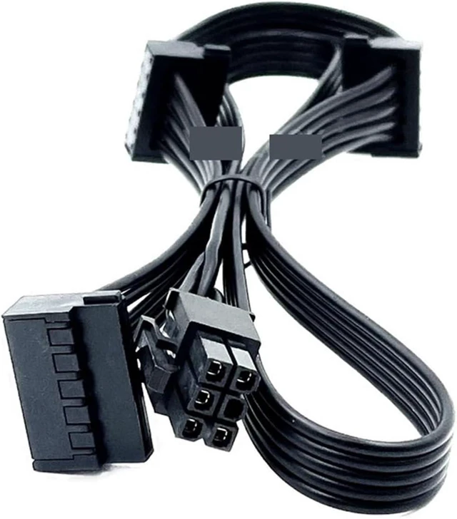 Alt view image 3 of 3 - 6Pin to 3 Angled SSD HDD Power Cable