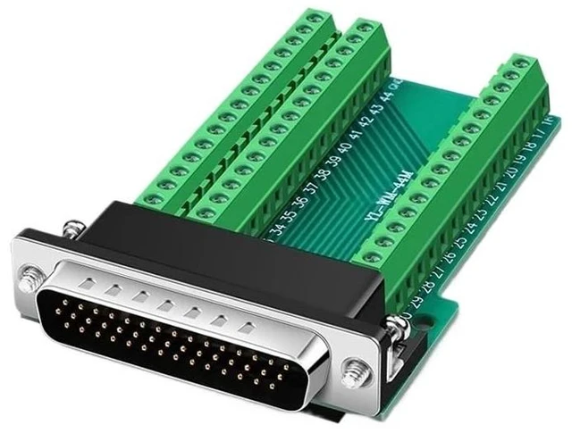 Main image of HDB44 Solderless Connector Joint Industrial 3 Rows D-SUB 44Pin Male Female P Pin ho/*le Plug DB44 Breakout Terminal Board Adapter(MS-B)