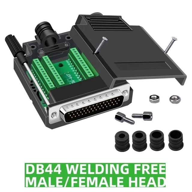 Alt view image 2 of 7 - HDB44 Solderless Connector Joint Industrial 3 Rows D-SUB 44Pin Male Female P Pin ho/*le Plug DB44 Breakout Terminal Board Adapter(MS-B)