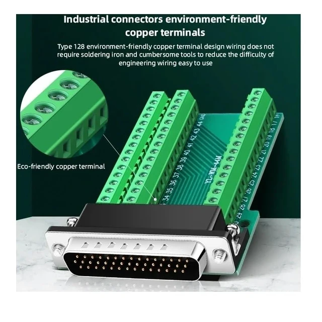 Alt view image 3 of 7 - HDB44 Solderless Connector Joint Industrial 3 Rows D-SUB 44Pin Male Female P Pin ho/*le Plug DB44 Breakout Terminal Board Adapter(MS-B)