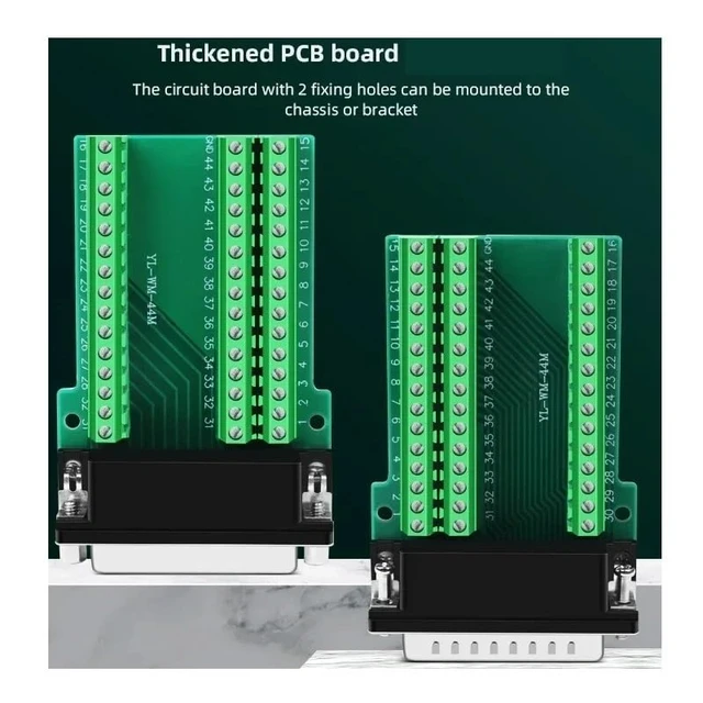 Alt view image 5 of 7 - HDB44 Solderless Connector Joint Industrial 3 Rows D-SUB 44Pin Male Female P Pin ho/*le Plug DB44 Breakout Terminal Board Adapter(MS-B)