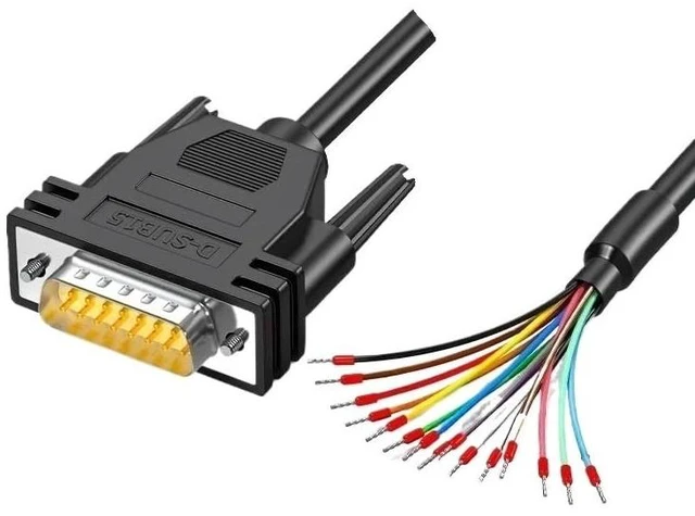 Main image of DB9 DB15 DB25 DB37 Serial Port Connector Line with Number Tube 9/15/25/37 Pin Terminal Wire Parallel Port Connecting Cord(DB15-PM,0.5 Meter)