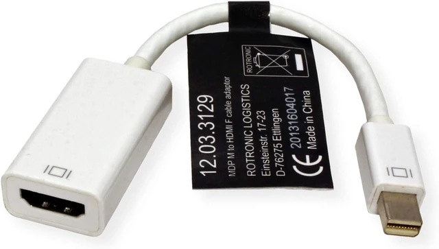 Alt view image 3 of 3 - Roline Mini DisplayPort HDMI Adapter, Mini DP ST - HDMI BU