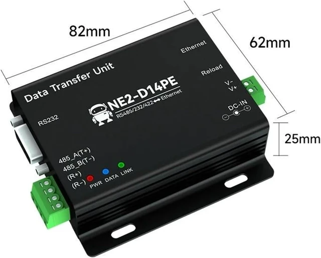 Alt view image 2 of 5 - RS485/232/422 to Ethernet Serial Server Modbus Gateway DC 8-28V