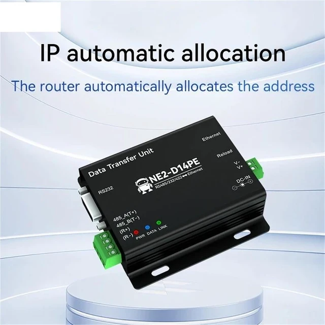Alt view image 5 of 5 - RS485/232/422 to Ethernet Serial Server Modbus Gateway DC 8-28V