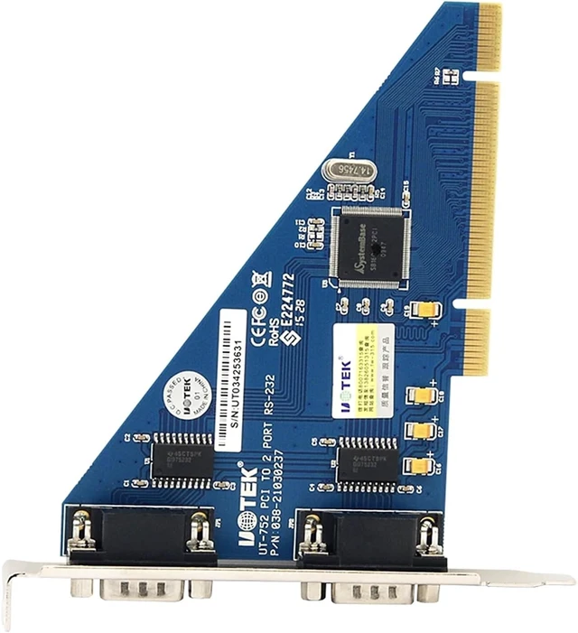 Alt view image 2 of 6 - 1PCS PCI to RS232 Serial Card 2 Ports DB9 COM Expansion Converter UT-752