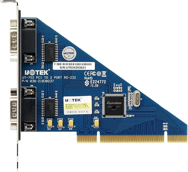 Main image of 1PCS PCI to RS232 Serial Card 2 Ports DB9 COM Expansion Converter UT-752