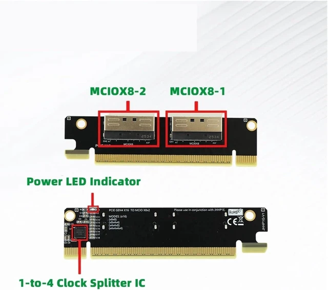 Alt view image 3 of 3 - PCIe 4.0 X16 Splitter Card Dual X8 Adapter