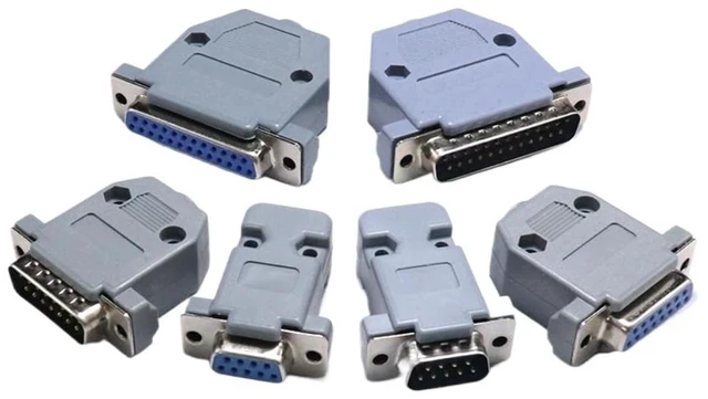 Alt view image 2 of 7 - 1/2sets DB Adapter Connector Plug D Type RS232 COM Serial 9/15/25/37 Pin Ho*/le Port Socket Female Male Screw Installation Shell(DB25 Male,2set)