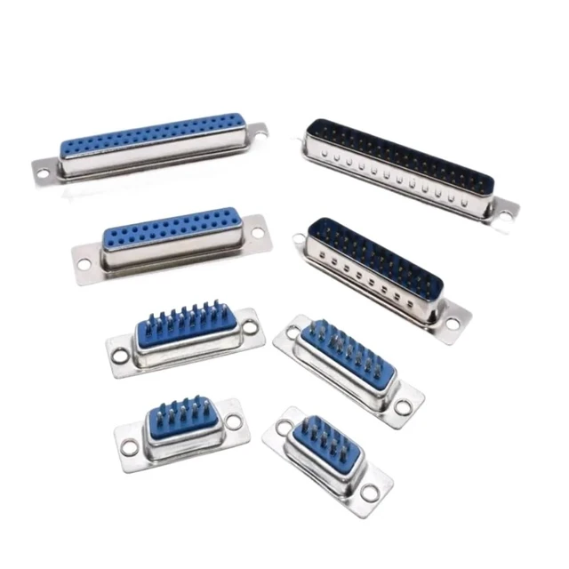 Alt view image 7 of 7 - 1/2sets DB Adapter Connector Plug D Type RS232 COM Serial 9/15/25/37 Pin Ho*/le Port Socket Female Male Screw Installation Shell(DB25 Male,2set)