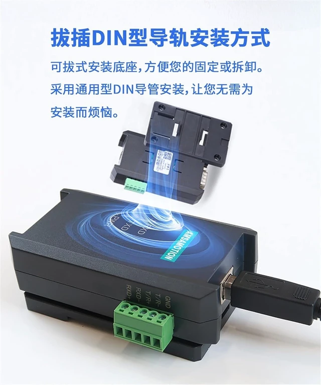 Alt view image 4 of 6 - USB to RS485 RS232 RS422 Signal Industrial Grade Magnetic Isolation Converter 9-pin Serial Cable (Size : Black Gold USB Interface with Base)