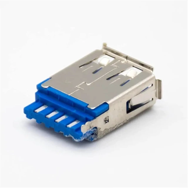 Alt view image 2 of 3 - USB Type-A Female Straight 9-Pin Connector with Curled