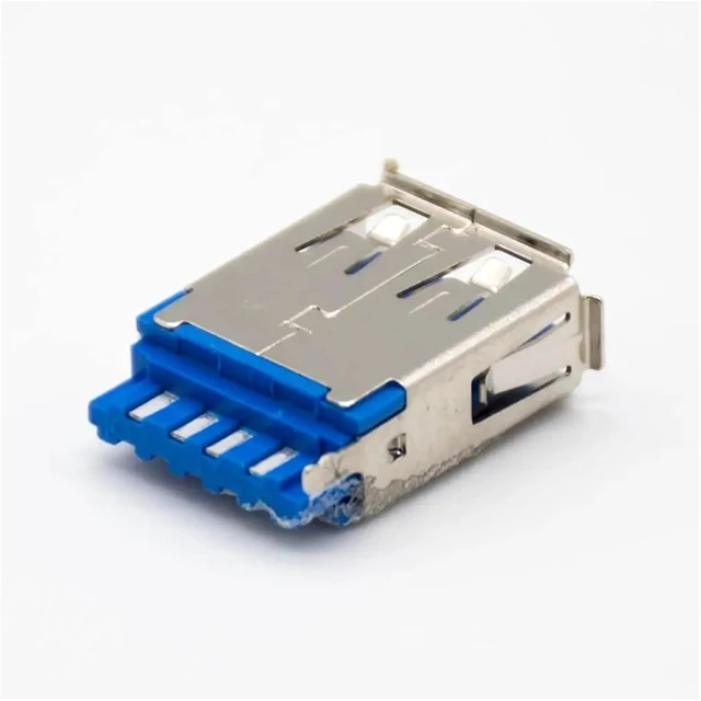 Alt view image 2 of 3 - USB Type-A Female Straight 9-Pin Connector with Curled