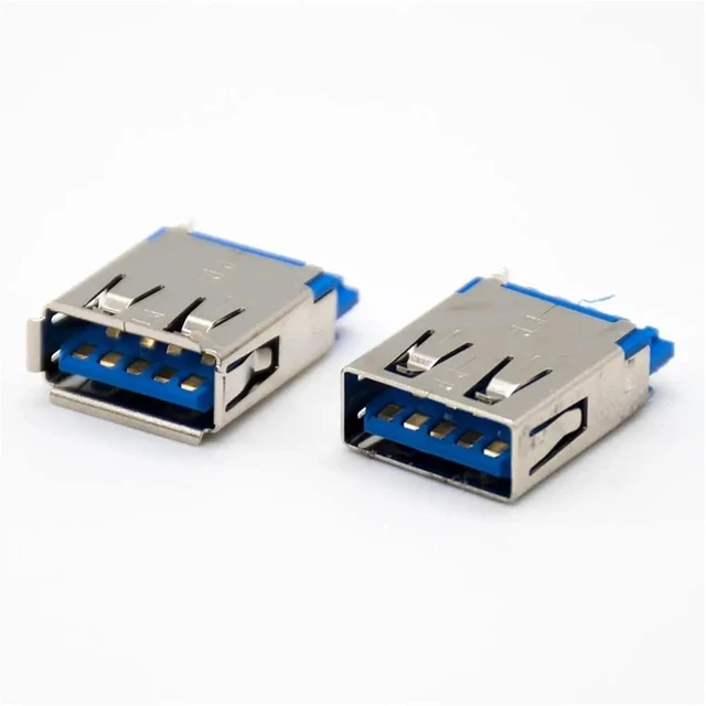 Alt view image 3 of 3 - USB Type-A Female Straight 9-Pin Connector with Curled
