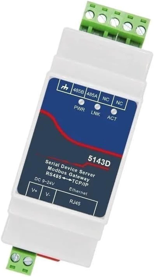 Alt view image 3 of 6 - RS485 to Ethernet Modbus Din Backside Serial Device Server