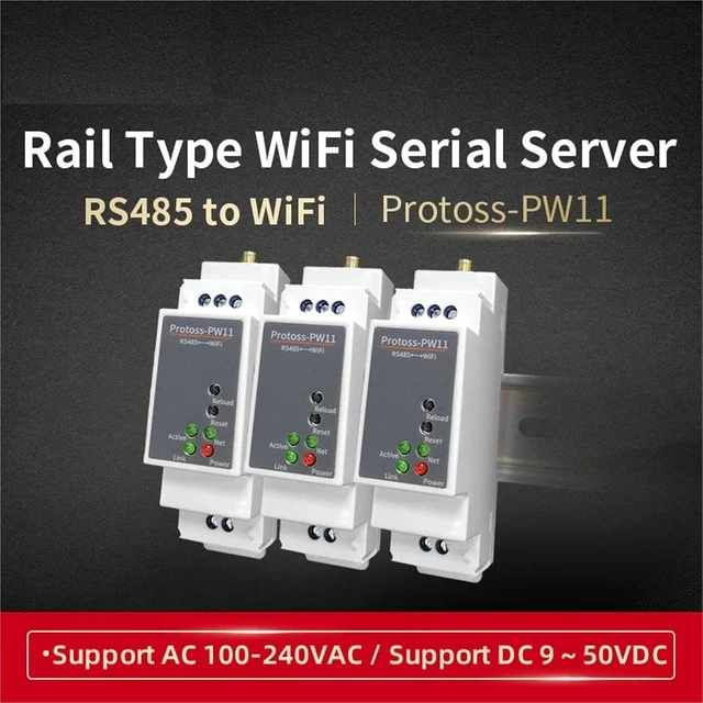 Alt view image 4 of 6 - Industrial Wireless Network PW11 with Antenna Rail Type Serial Server