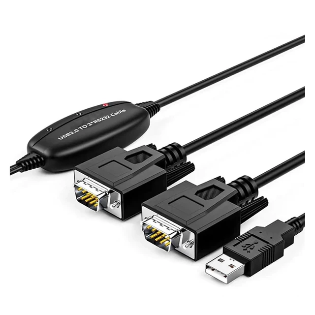 Alt view image 2 of 4 - 2-Port USB to RS232 Serial Adapter Cable to 2XRS232