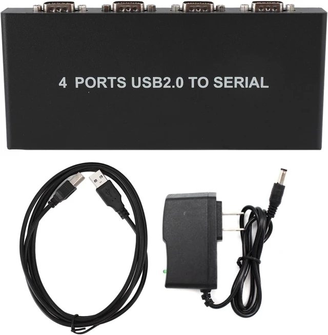 Main image of USB to 4 Port RS232 Serial Adapter, USB 2.0 to Quad DB9 RS-232 Converter Hub with Aluminum Alloy Shell, Compatible with 10 8 7 OS X