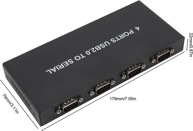 Alt view image 2 of 7 - USB to 4 Port RS232 Serial Adapter, USB 2.0 to Quad DB9 RS-232 Converter Hub with Aluminum Alloy Shell, Compatible with 10 8 7 OS X