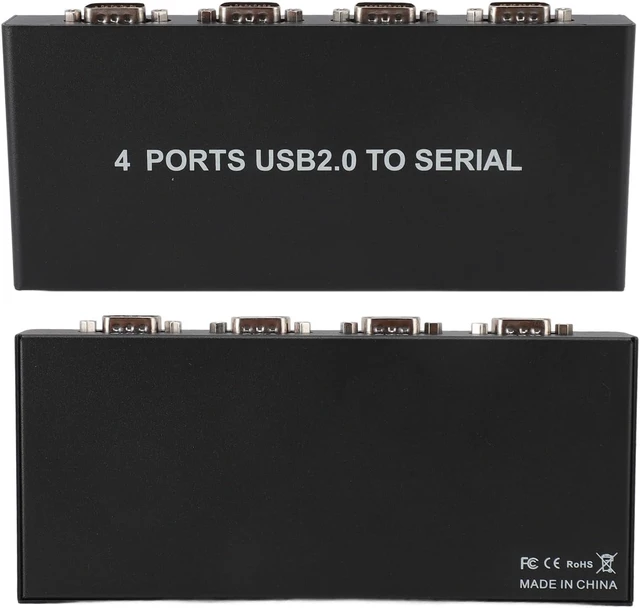 Alt view image 3 of 7 - USB to 4 Port RS232 Serial Adapter, USB 2.0 to Quad DB9 RS-232 Converter Hub with Aluminum Alloy Shell, Compatible with 10 8 7 OS X