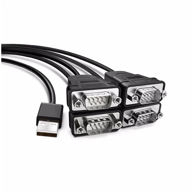 Alt view image 2 of 4 - USB to Serial RS232 Cable Adapter 4 Ports DB9 Converter 9-Pin Male to Male with Hexnuts for 10/8.1/8/7/XP/Vista/Linux